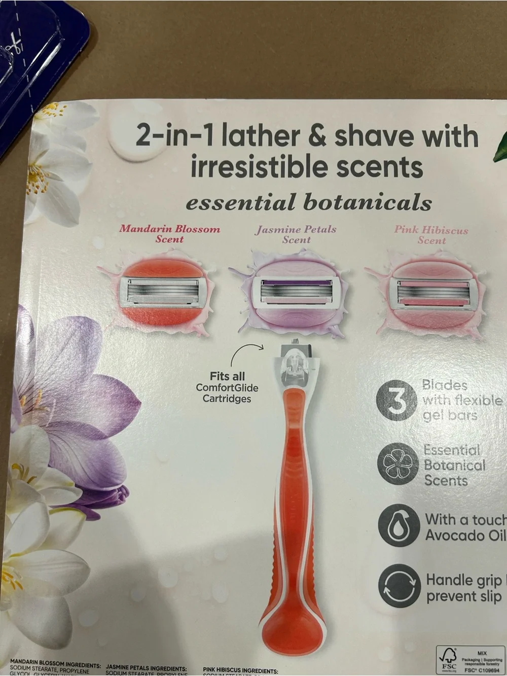 Gillette venus 2 in 1 lather and shave with irresistible sent 1 razor 12 bars